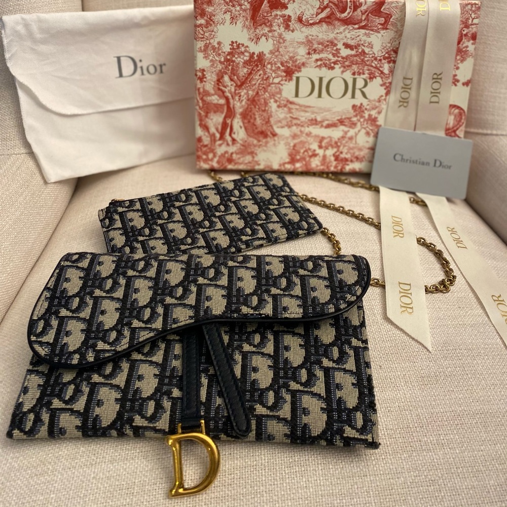 Dior Oblique Trotter Wallet on a Chain